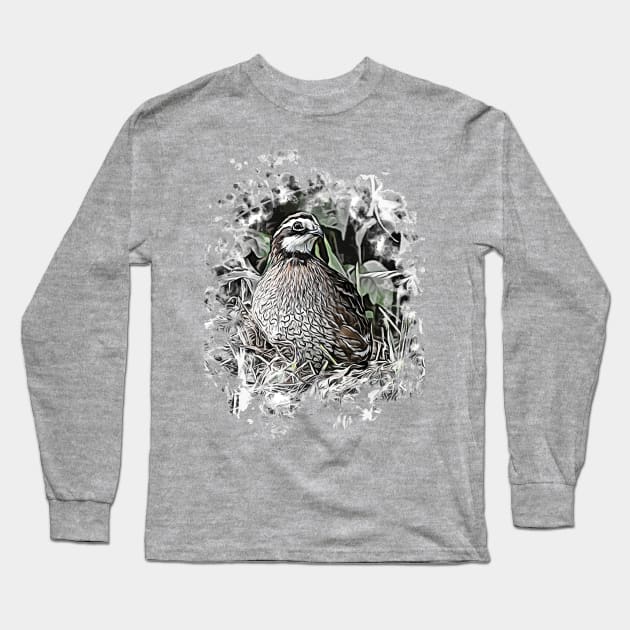 Northern Bobwhite Long Sleeve T-Shirt by Ripples of Time